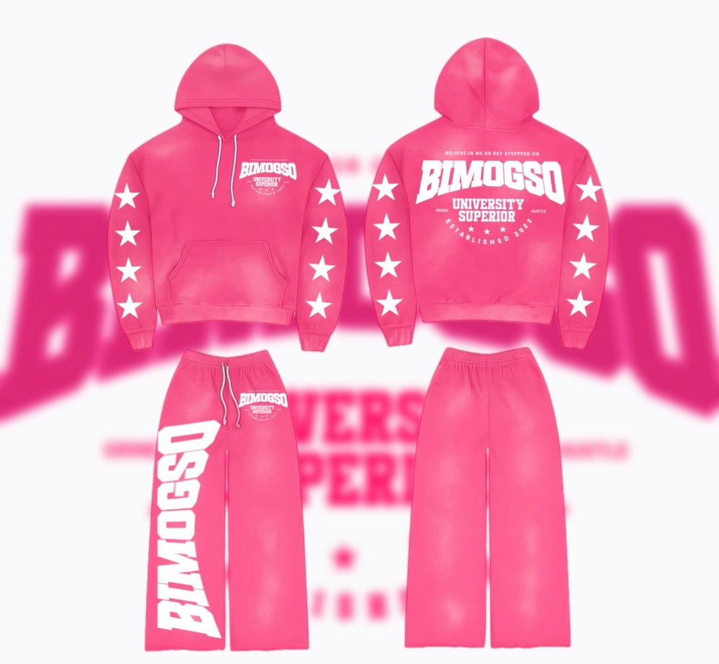 BIMOGSO Diamond Pink Hoodie W Oversized Pants