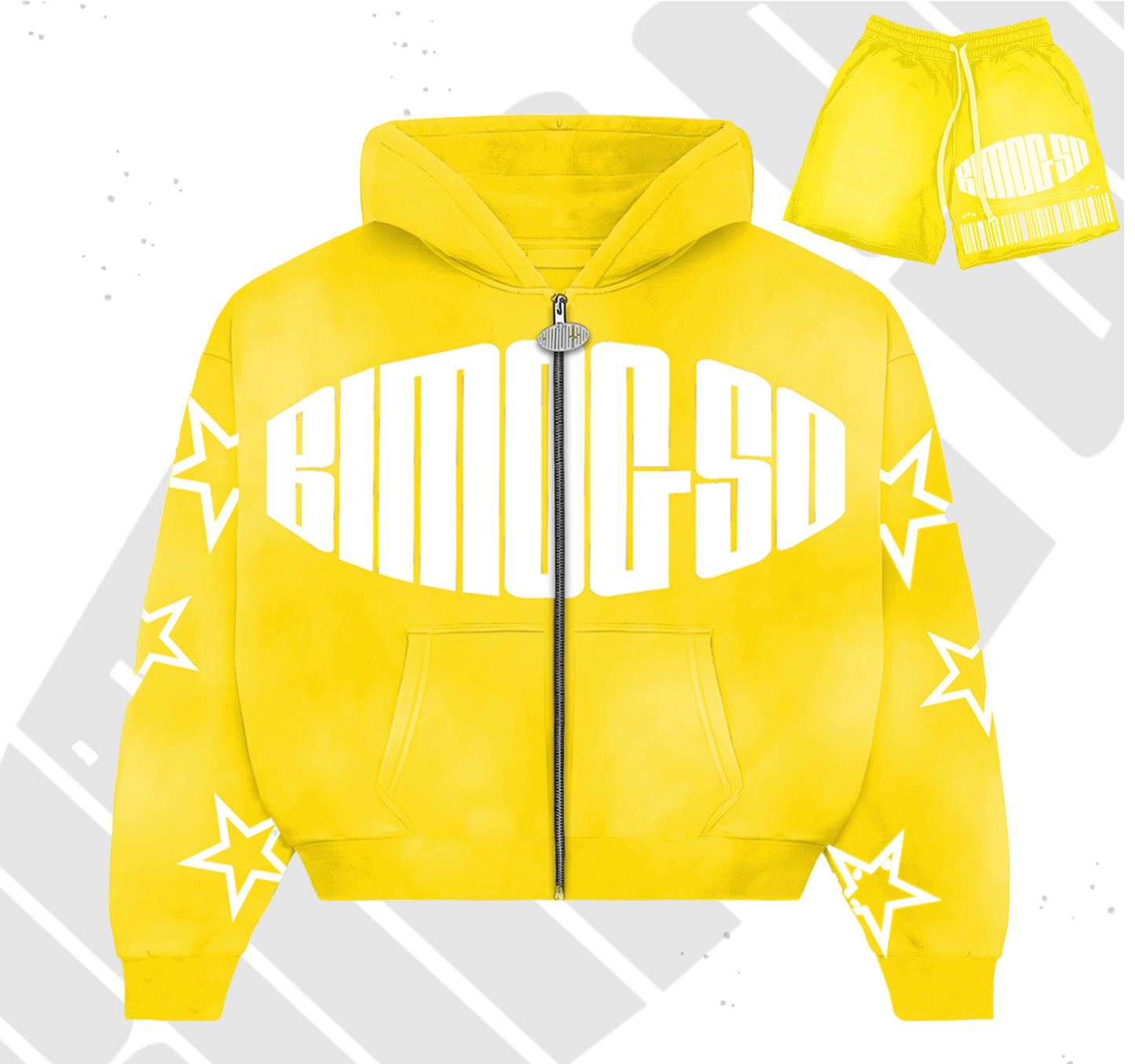 BIMOGSO ZIPPEM UP YELLOW DISTRESS
