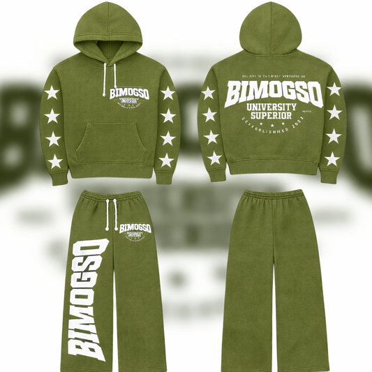 BIMOGSO Diamond Green Hoodie & Oversized Pants