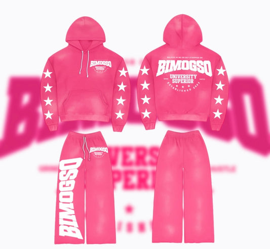 BIMOGSO Diamond Pink Hoodie W Oversized Pants