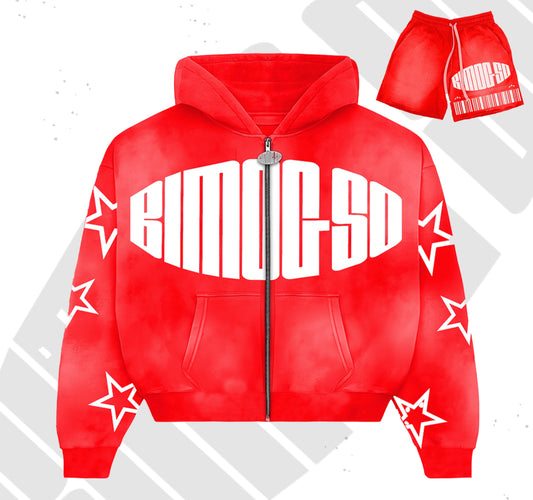 BIMOGSO ZIPPEM UP RED DISTRESS